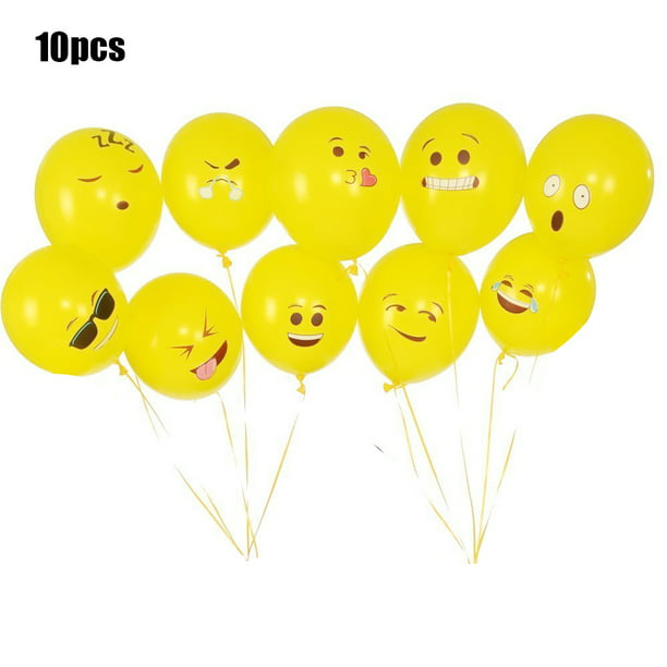 10-100PCS Emoji Face Latex Balloons Birthday Wedding Party Decor Supplies Yellow